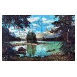 BR1 - Vintage Scenic Landscape Tapestry - Mountain Lake View Wall Decor