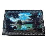 BR1 - Vintage Scenic Landscape Tapestry - Mountain Lake View Wall Decor