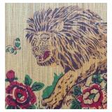 BR1 - Vintage Lion Motif Straw Tapestry