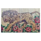 BR1 - Vintage Lion Motif Straw Tapestry