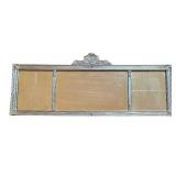 UL - Ornate Vintage Silver Mirror with Crest Top