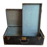 FB - Vintage Steamer Trunk - Black with Brass Hardware