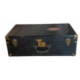 FB - Vintage Steamer Trunk - Black with Brass Hardware
