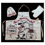 BR1 - Vintage Chef Apron With Hat & Oven Mitt