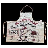 BR1 - Vintage Chef Apron With Hat & Oven Mitt