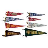 BR1 - Eight Vintage Pennants - Travel & Scout Memorabilia Collection
