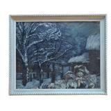 UL - Original Winter Wonderland Scene Painting