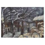 UL - Original Winter Wonderland Scene Painting