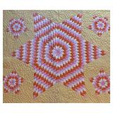 FB - Lone Star Quilt - 62 x 73 in - Vintage, Light Wear