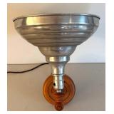 FB - Vintage Wall Mount Lamp - Metal Shade & Wooden Backplate