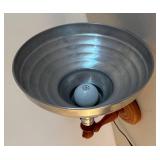 FB - Vintage Wall Mount Lamp - Metal Shade & Wooden Backplate