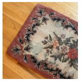 BR1 - Vintage Floral Rug with Cream Center with Burgundy Border