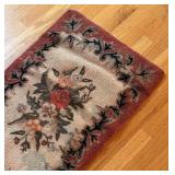 BR1 - Vintage Floral Rug with Cream Center with Burgundy Border