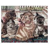 UL - Adorable Vintage Kitten Tapestry - Made in Lebanon