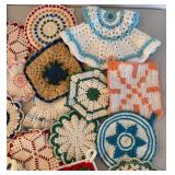 UL - Handcrafted Vintage Crochet Hot Pads - Assorted Round, Square, Oval and More