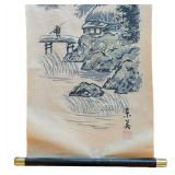 UL - Vintage Asian-Style Landscape Hanging Scroll