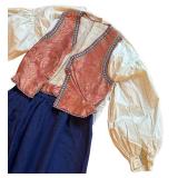 UL - Vintage Scandinavian Folk Costume - Damask Vest, Blouse & Skirt