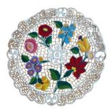 UL - Vintage Embroidered Crochet Doilies - Round Floral Doilies & Assorted Pieces
