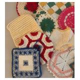 UL - Vintage Crochet Hot Pads - Assorted Floral, Granny Square, Starburst Designs and More
