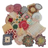 UL - Vintage Crochet Hot Pads - Assorted Floral, Granny Square, Starburst Designs and More