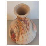UL - Nemadji Pottery Vase - Marble Swirl Glaze