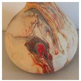 UL - Nemadji Pottery Vase - Marble Swirl Glaze