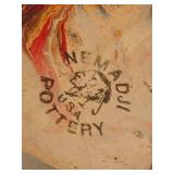 UL - Nemadji Pottery Vase - Marble Swirl Glaze