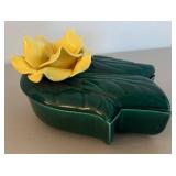 UL - Don Jay Ceramics Trinket Box - Vintage Leaf & Flower