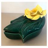 UL - Don Jay Ceramics Trinket Box - Vintage Leaf & Flower