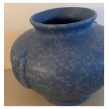 UL - Vintage Brush McCoy Blue Pottery Vase