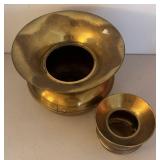 UL - Two Vintage Brass Spittoons