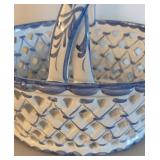 UL - Portuguese Hand-Painted Blue & White Basket