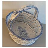 UL - Portuguese Hand-Painted Blue & White Basket