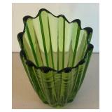 UL - Vintage Viking Glass Epic Green Glass Vase