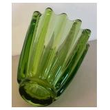 UL - Vintage Viking Glass Epic Green Glass Vase
