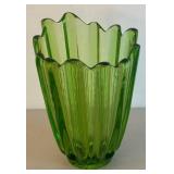 UL - Vintage Viking Glass Epic Green Glass Vase
