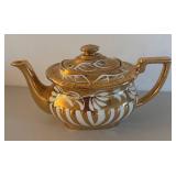 UL - English Gibsons & Sons Teapot - Gold & White Floral