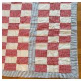 UL - Ralph Lauren Quilt- Red White & Blue Checker with Striped Border