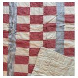 UL - Ralph Lauren Quilt- Red White & Blue Checker with Striped Border