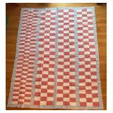 UL - Ralph Lauren Quilt- Red White & Blue Checker with Striped Border