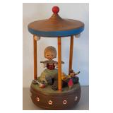 UL - Vintage ANRI Music Box - Gazebo Scene with Girl Figure