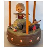 UL - Vintage ANRI Music Box - Gazebo Scene with Girl Figure