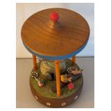 UL - Vintage ANRI Music Box - Gazebo Scene with Girl Figure