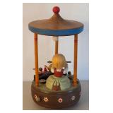 UL - Vintage ANRI Music Box - Gazebo Scene with Girl Figure
