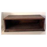 UL - Vintage Wooden Open-Front Storage Box With Lift-Top Lid