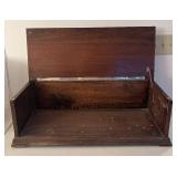 UL - Vintage Wooden Open-Front Storage Box With Lift-Top Lid