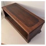 UL - Vintage Wooden Open-Front Storage Box With Lift-Top Lid