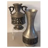 UL - Two Lovely Pewter Vases