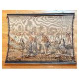 UL - Vintage Tapestry - Riverside Scene with Figures & Boats