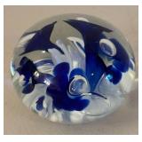 UL - Two Floral Motif Glass Paperweights